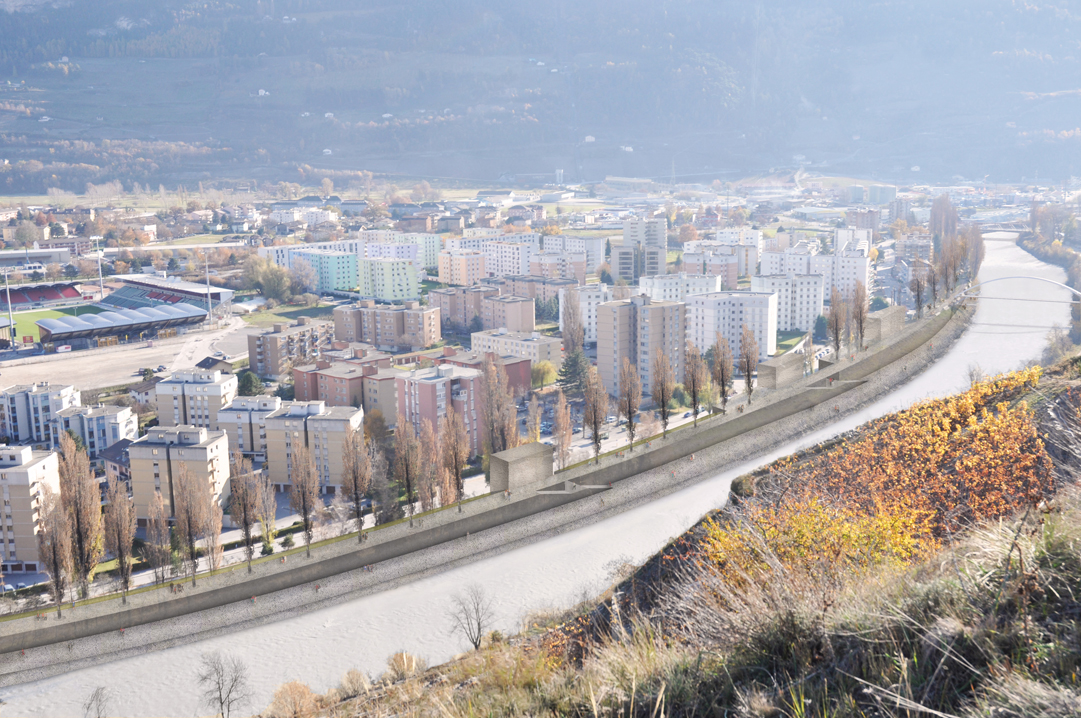 landscape planning of the rhône bank, sion, competition